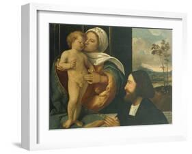 Madonna with Child and Devotee-null-Framed Giclee Print