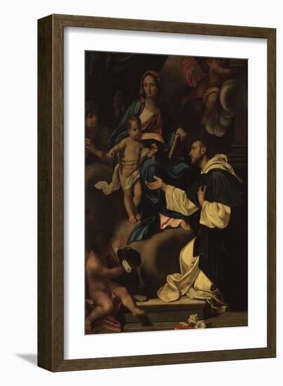 Madonna with Child and Saint Dominic-Gaetano Lapis-Framed Art Print