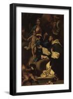 Madonna with Child and Saint Dominic-Gaetano Lapis-Framed Art Print