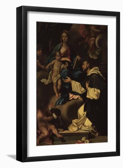 Madonna with Child and Saint Dominic-Gaetano Lapis-Framed Art Print