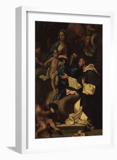 Madonna with Child and Saint Dominic-Gaetano Lapis-Framed Art Print