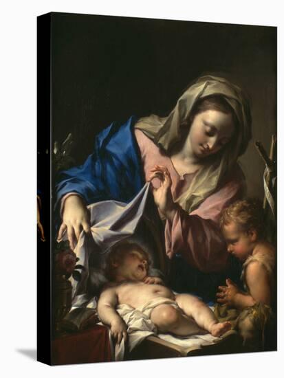 Madonna With Child and Saint John-Francesco Trevisani-Stretched Canvas