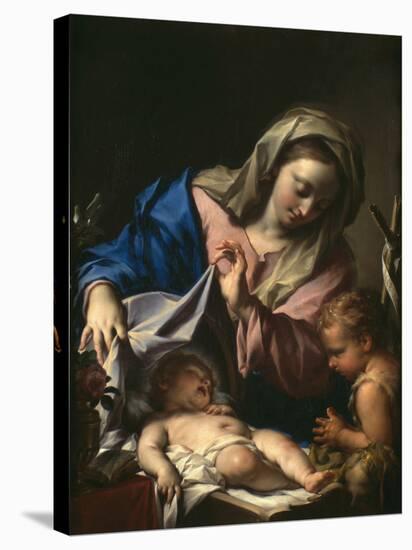 Madonna With Child and Saint John-Francesco Trevisani-Stretched Canvas