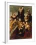 Madonna with Child and Saints Gregory the Great, Nicholas and Lucy-Amico Aspertini-Framed Giclee Print