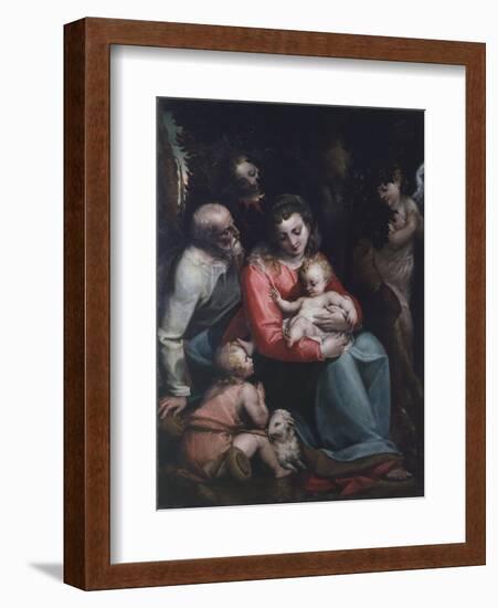 Madonna with Child and Saints-Luca Cambiaso-Framed Giclee Print