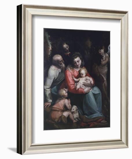 Madonna with Child and Saints-Luca Cambiaso-Framed Giclee Print