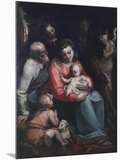 Madonna with Child and Saints-Luca Cambiaso-Mounted Giclee Print