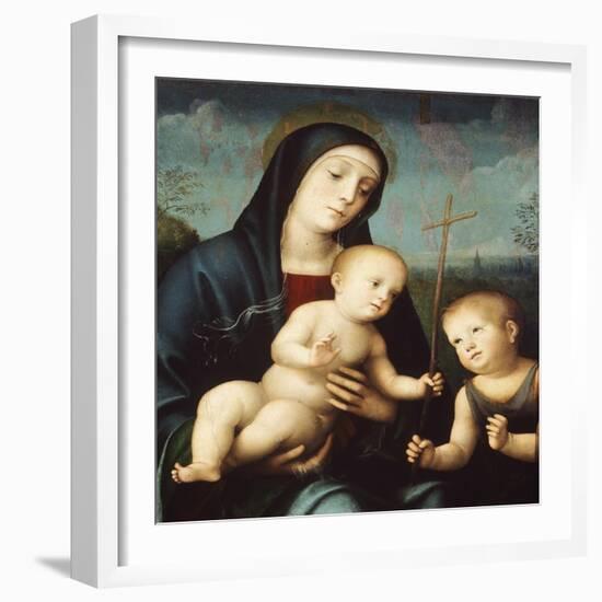 Madonna with Child and St John the Baptist-Francesco Francia-Framed Giclee Print