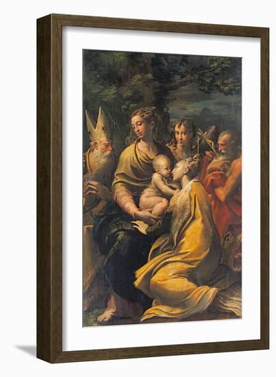 Madonna with Child and Sts. Augustine, Jerome, Margaret and an Angel-Parmigianino-Framed Giclee Print