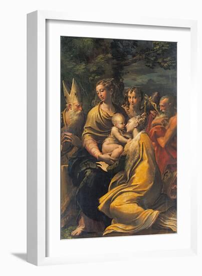 Madonna with Child and Sts. Augustine, Jerome, Margaret and an Angel-Parmigianino-Framed Giclee Print