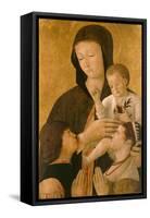 Madonna with Child and Two Donors, 1460-Gentile Bellini-Framed Stretched Canvas