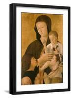 Madonna with Child and Two Donors, 1460-Gentile Bellini-Framed Giclee Print