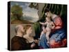 Madonna with Child and Two Donors, 1525-1530-Lorenzo Lotto-Stretched Canvas