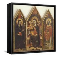 Madonna with Child Between St Clare and St Basil-null-Framed Stretched Canvas