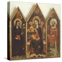 Madonna with Child Between St Clare and St Basil-null-Stretched Canvas