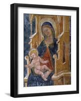 Madonna with Child, Detail of Fresco, Church of Santa Maria La Veterana, Bitetto-null-Framed Giclee Print