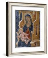 Madonna with Child, Detail of Fresco, Church of Santa Maria La Veterana, Bitetto-null-Framed Giclee Print