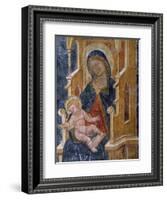 Madonna with Child, Detail of Fresco, Church of Santa Maria La Veterana, Bitetto-null-Framed Giclee Print