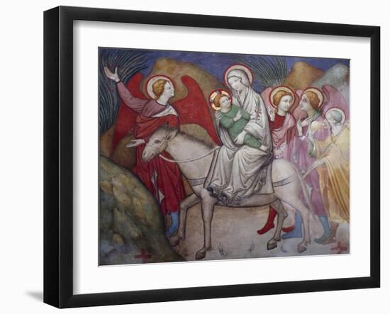 Madonna with Child Fresco in Chapel of Angels in Monastery of St Scholastica, Subiaco, Italy-null-Framed Giclee Print
