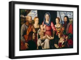 Madonna with Child, Saints and Followers-Bernardino Luini-Framed Giclee Print