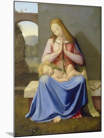 Madonna with Child Seated Against a Wall, 1811-Johann Friedrich Overbeck-Mounted Giclee Print