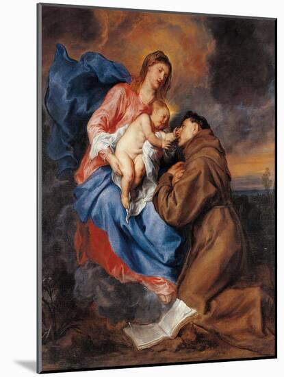 Madonna with Child & St. Anthony of Padua-Sir Anthony Van Dyck-Mounted Art Print