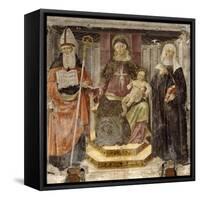 Madonna with Child, St. Augustine and St. Catherine from Siena-Matteo della Chiesa-Framed Stretched Canvas