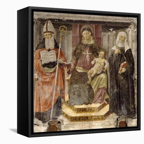 Madonna with Child, St. Augustine and St. Catherine from Siena-Matteo della Chiesa-Framed Stretched Canvas