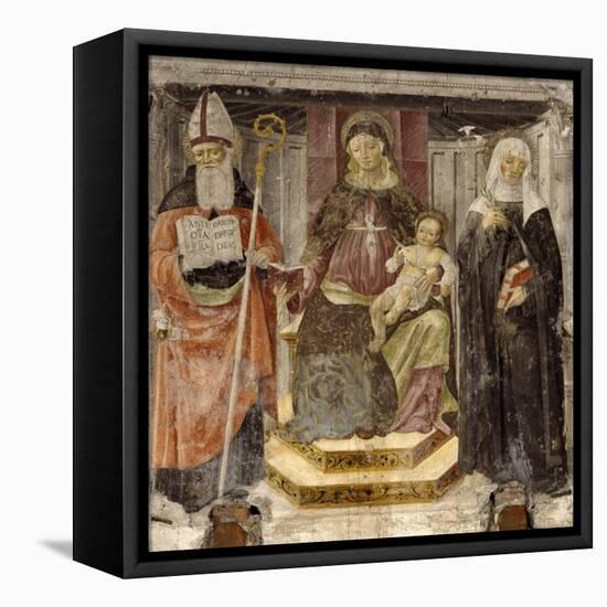 Madonna with Child, St. Augustine and St. Catherine from Siena-Matteo della Chiesa-Framed Stretched Canvas