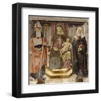 Madonna with Child, St. Augustine and St. Catherine from Siena-Matteo della Chiesa-Framed Art Print