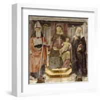 Madonna with Child, St. Augustine and St. Catherine from Siena-Matteo della Chiesa-Framed Art Print