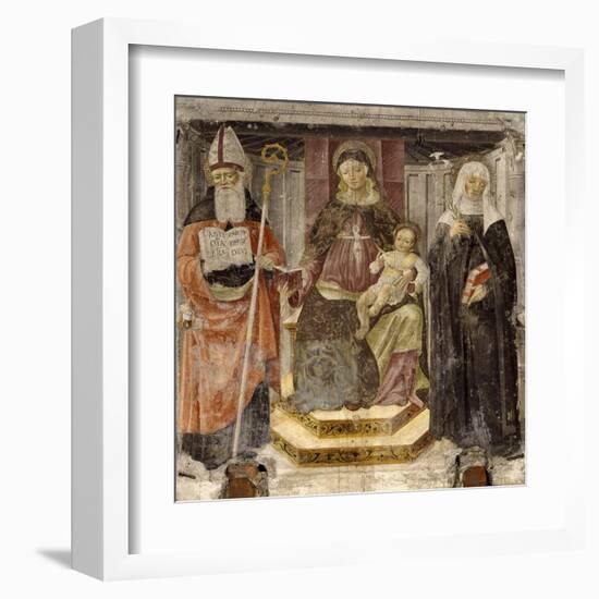 Madonna with Child, St. Augustine and St. Catherine from Siena-Matteo della Chiesa-Framed Art Print