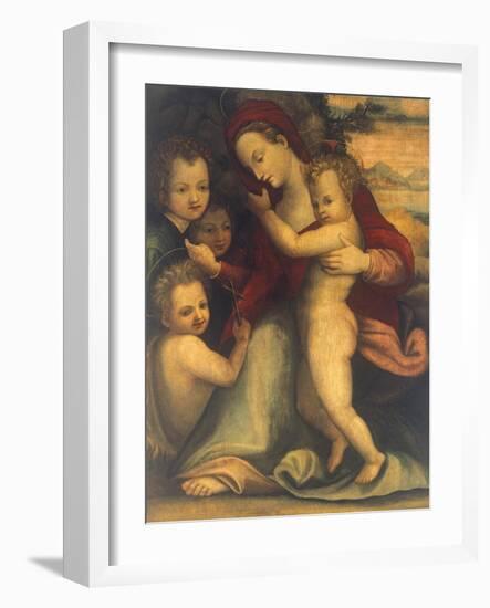 Madonna with Child, St John and Angels-null-Framed Giclee Print