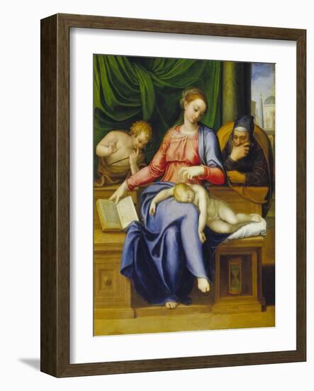 Madonna with Child, St, Joseph and John the Baptist, 1563-Marcello Venusti-Framed Giclee Print