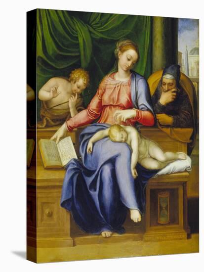 Madonna with Child, St, Joseph and John the Baptist, 1563-Marcello Venusti-Stretched Canvas