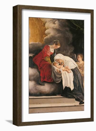 Madonna with Child with St Frances of Rome and Anm Angel-Orazio Gentileschi-Framed Giclee Print