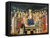 Madonna with Enthroned Child, Angels, Saints and Donors, by Giovanni Boccati (Active 1420-1480)-null-Framed Stretched Canvas