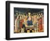 Madonna with Enthroned Child, Angels, Saints and Donors, by Giovanni Boccati (Active 1420-1480)-null-Framed Giclee Print