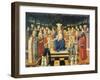 Madonna with Enthroned Child, Angels, Saints and Donors, by Giovanni Boccati (Active 1420-1480)-null-Framed Giclee Print