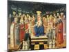 Madonna with Enthroned Child, Angels, Saints and Donors, by Giovanni Boccati (Active 1420-1480)-null-Mounted Giclee Print