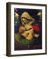 Madonna with Green Pillow-Andrea de Solario-Framed Giclee Print