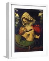 Madonna with Green Pillow-Andrea de Solario-Framed Giclee Print