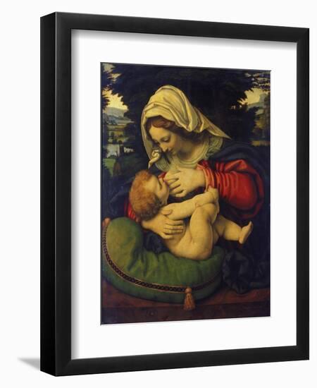 Madonna with Green Pillow-Andrea de Solario-Framed Giclee Print