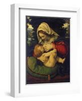 Madonna with Green Pillow-Andrea de Solario-Framed Giclee Print