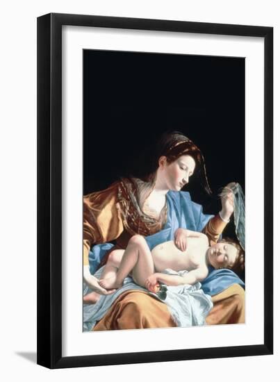Madonna with Sleeping Christ Child-Artemisia Gentileschi-Framed Art Print