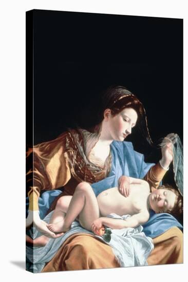 Madonna with Sleeping Christ Child-Artemisia Gentileschi-Stretched Canvas