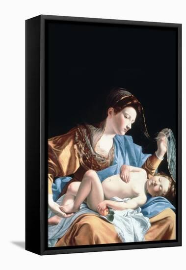 Madonna with Sleeping Christ Child-Artemisia Gentileschi-Framed Stretched Canvas