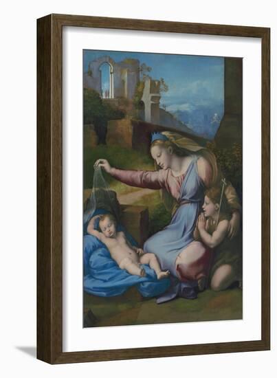 Madonna with the Blue Diadem, C. 1510-Raphael-Framed Giclee Print