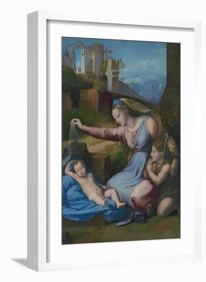 Madonna with the Blue Diadem, C. 1510-Raphael-Framed Giclee Print