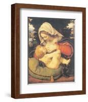 Madonna With The Green Cushion-Andrea Solari-Framed Premium Giclee Print